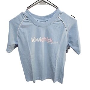 KIWI SILVER New Zealand Blue and White Kiwi Chick Shirt Size L Swim Kiwichick